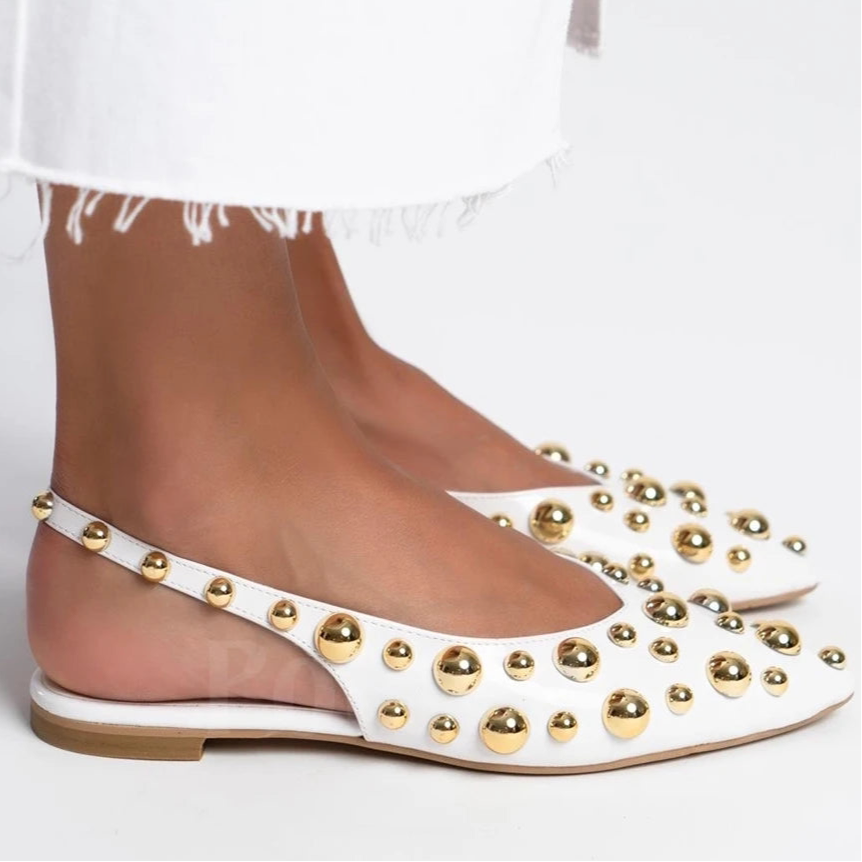 Designer Metallic Beads Schuhe