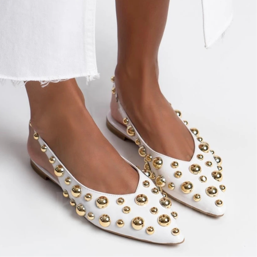 Designer Metallic Beads Schuhe