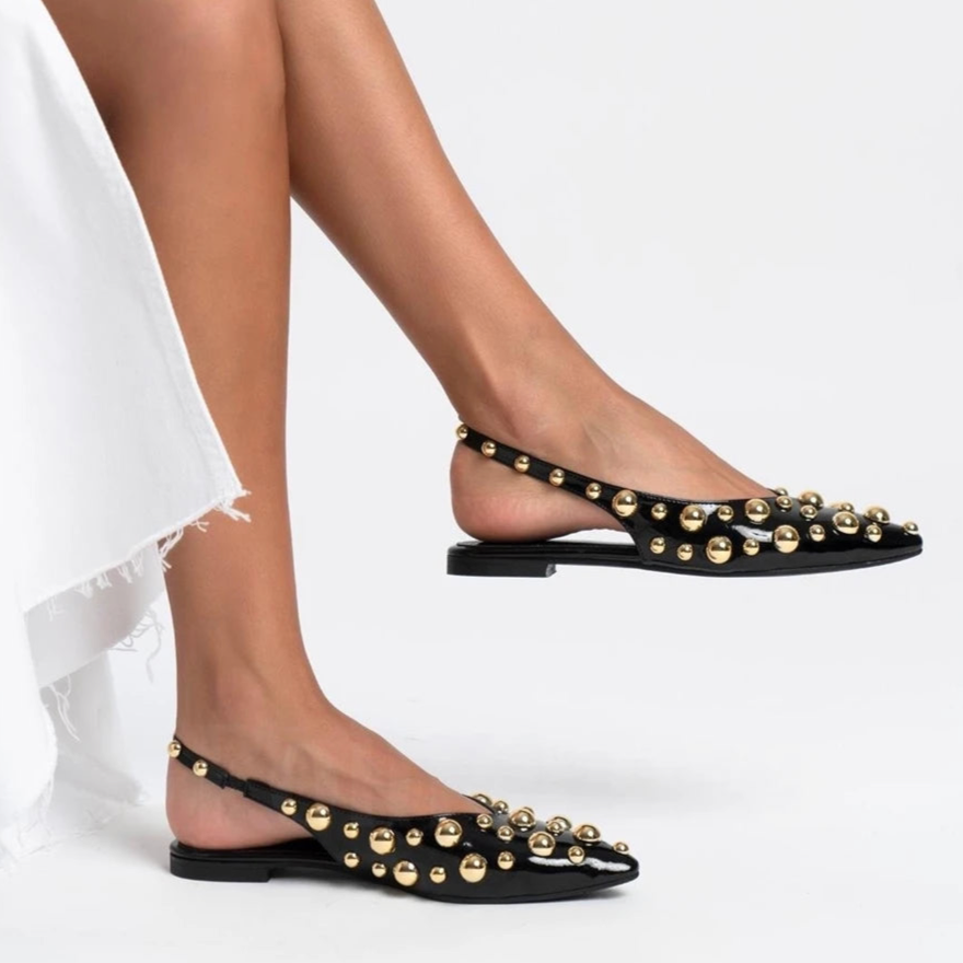 Designer Metallic Beads Schuhe