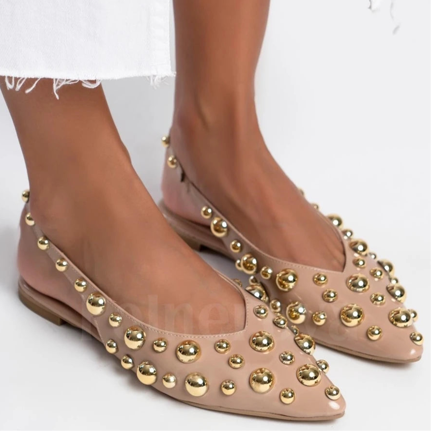 Designer Metallic Beads Schuhe