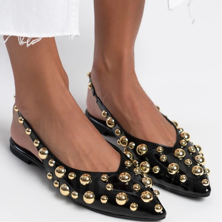 Designer Metallic Beads Schuhe