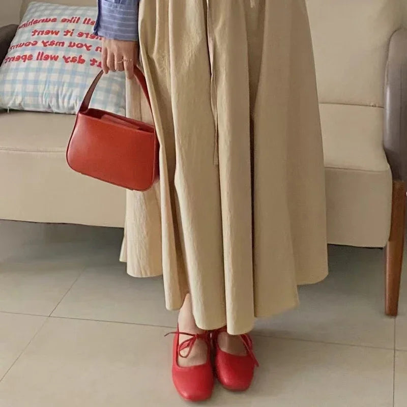 Vintage LaceUp Flats Schuhe