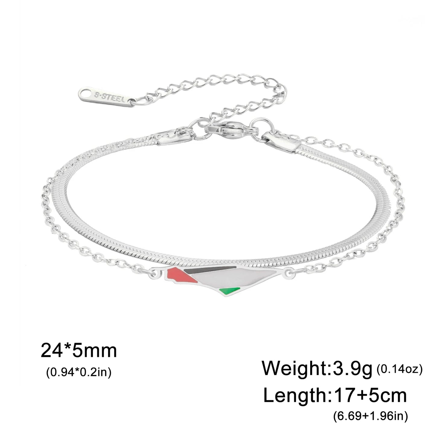 Palestine Map Bracelet