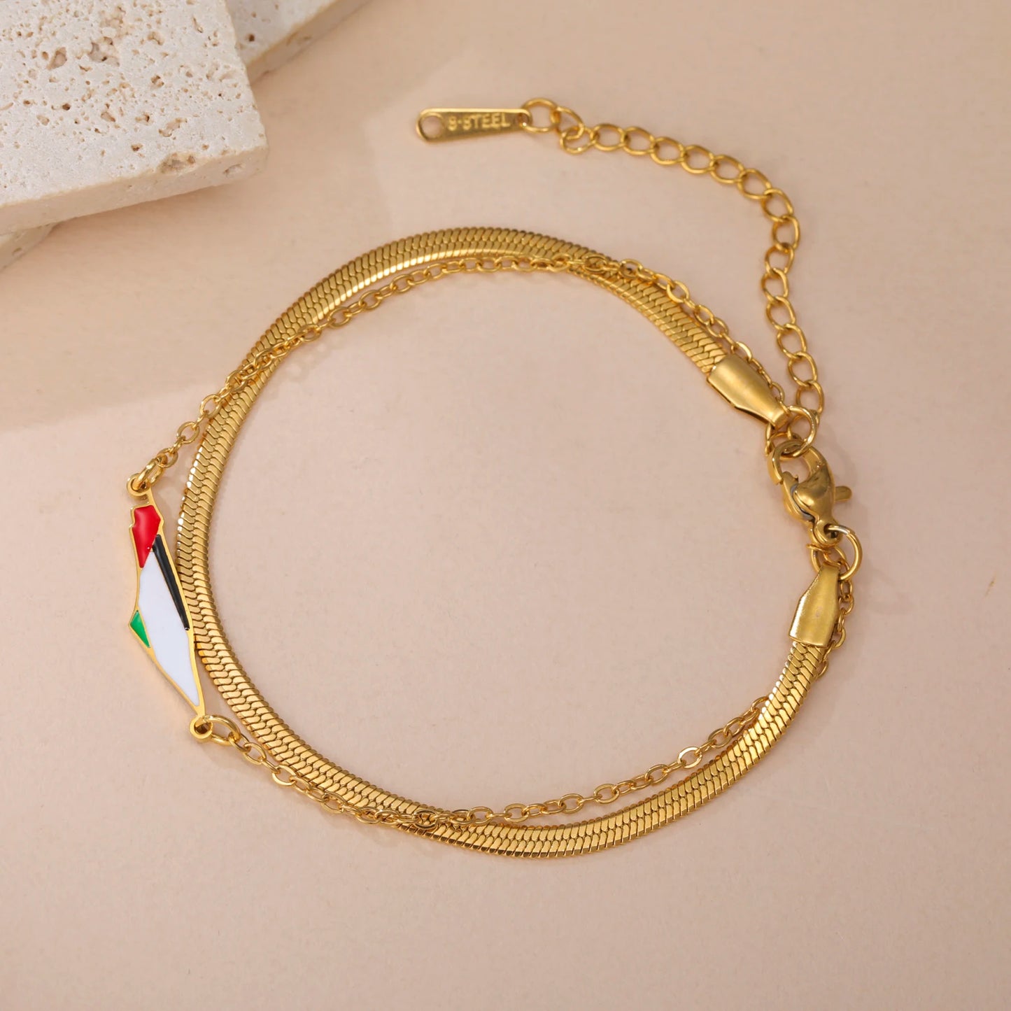 Palestine Map Bracelet